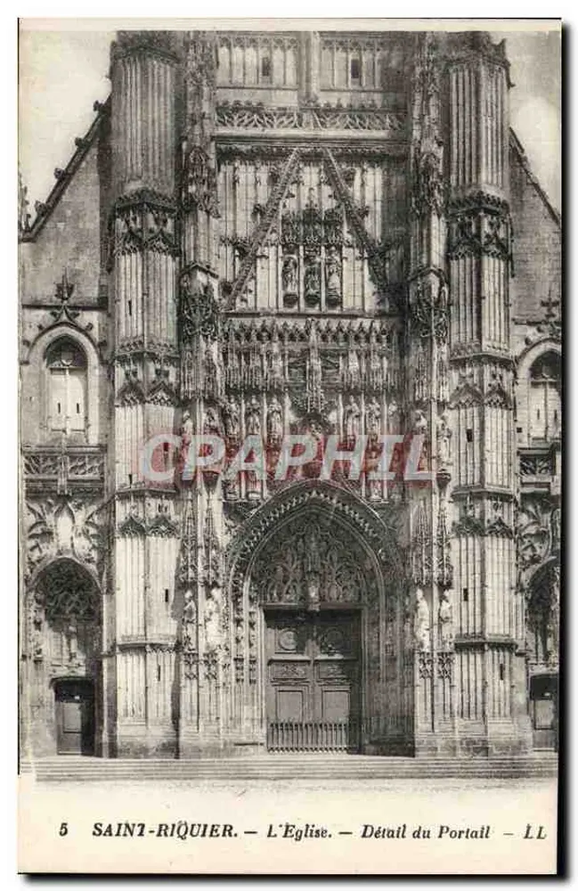 Saint-Riquier — Die Kirche — Detail des Portals — LL - Vorderseite