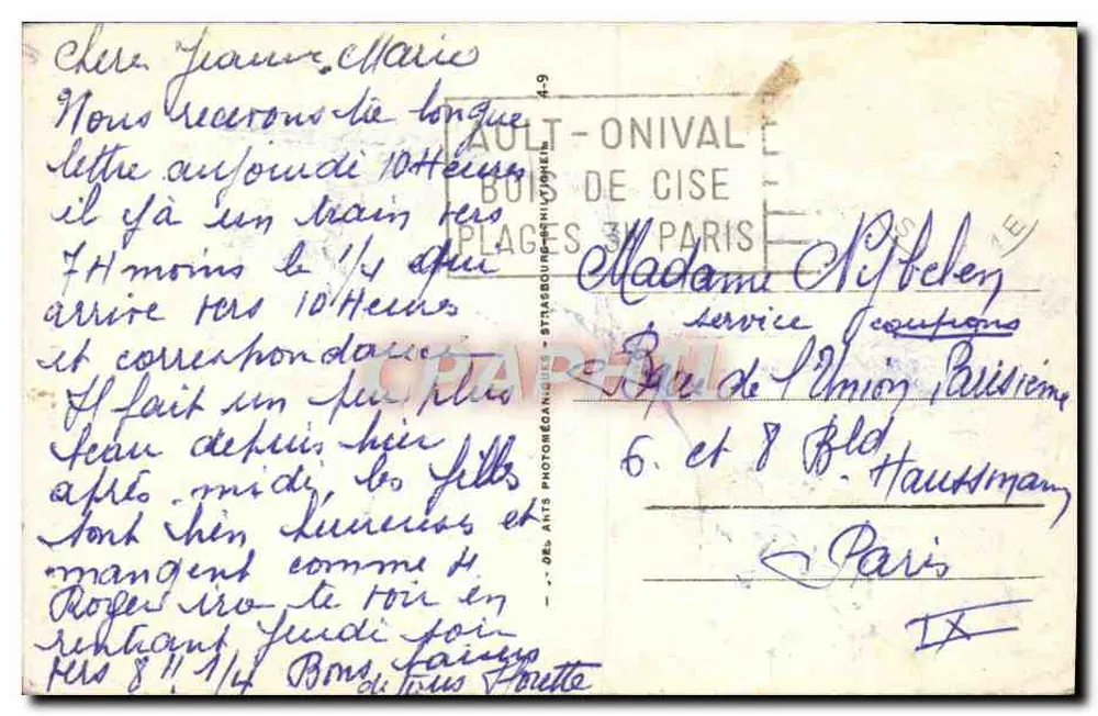 Ault - Les Falaises - Kierownictwo Tréport (niska przyludność) — Stara pocztówka n°19 — wydawca Ault - Rewers