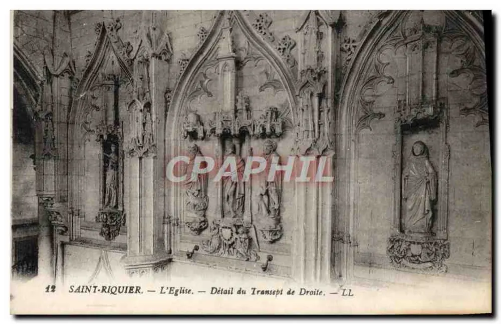 Saint-Riquier — Detail des rechten Querbaums — Kirche — Verlag LL, Nr. 12 - Vorderseite
