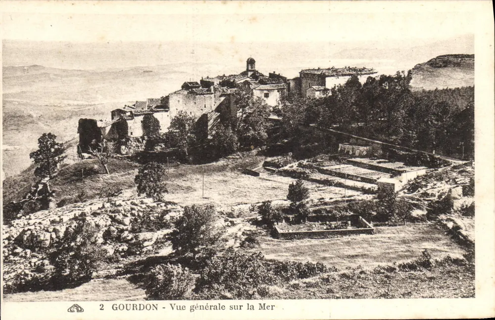 Gourdon — Vue générale sur la Mer — éditeur impr. sur la carte, n° 2 - Frente