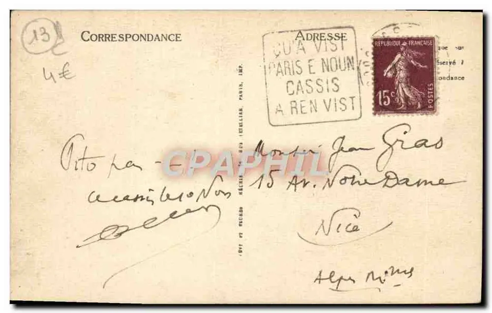 Ansicht der Küste zwischen Sormiou und Morgiou — Auf dem Meer von MARSEILLE nach CASSIS — Nr. 87 - Rückseite
