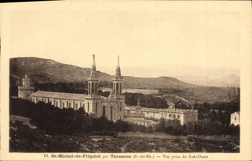 St-Michel-de-Frigolet — Ansicht vom Südwesten — von Tarascon (B.-du-Rh.) - Vorderseite