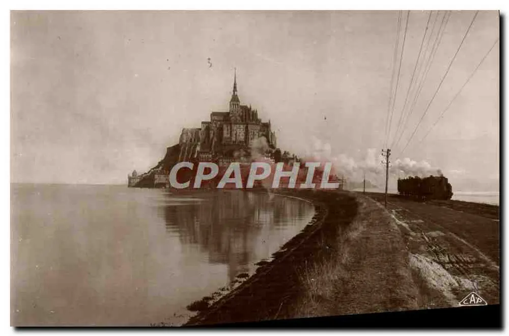 Mont-Saint-Michel — Ansicht vom Digue bei Flut — Verleger: C.A.P. (Nr. 14) - Vorderseite