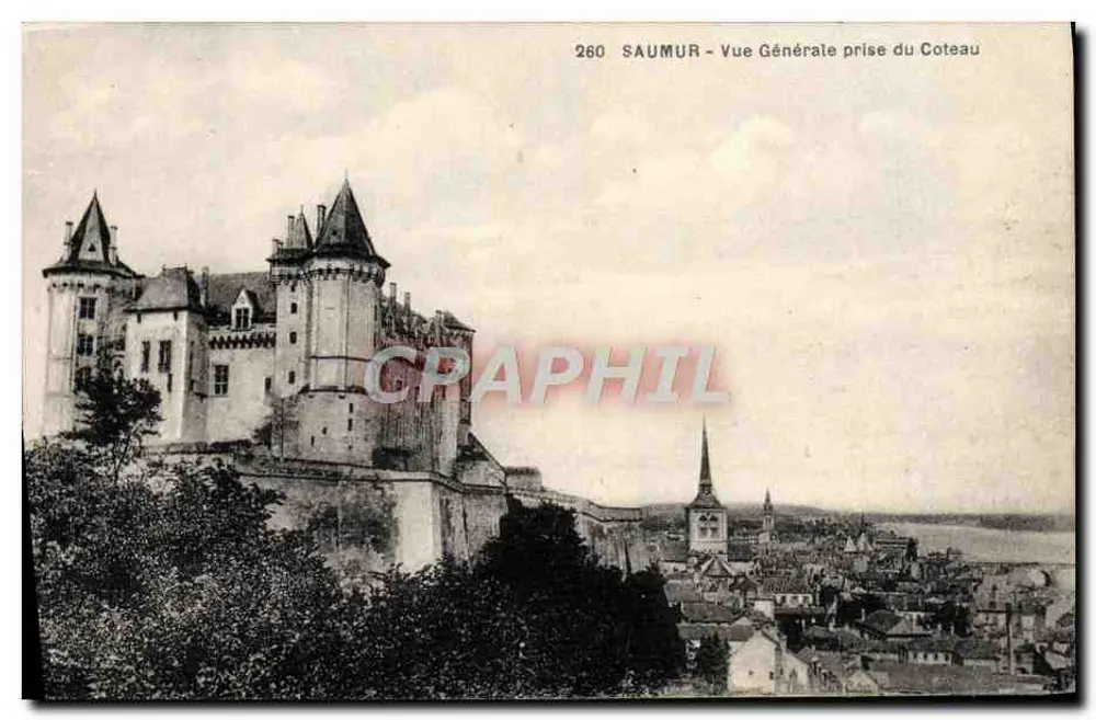 Saumur — Vista Geral tirada do Coteau — Livraria Gendron, Saumur, n°260 - Frente