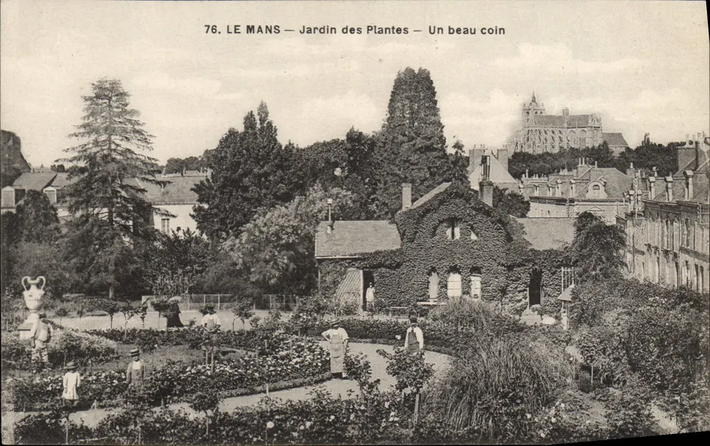 Le Mans — Jardin des Plantes — Ein schöner Winkel — Imp. Phot. A. Dolbeau, Le Mans - Vorderseite