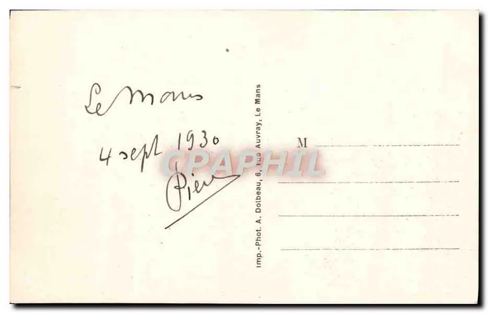Le Mans — Jardin des Plantes — Ein schöner Winkel — Imp. Phot. A. Dolbeau, Le Mans - Rückseite