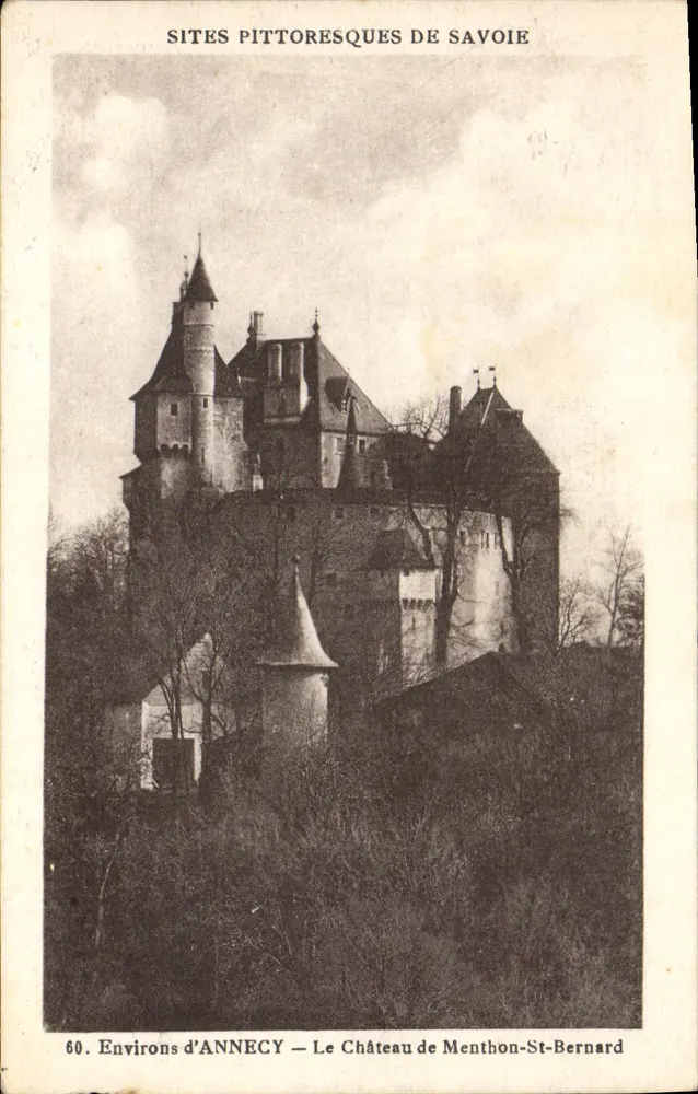 Castelo de Menthon-St-Bernard — Arredores de Annecy — Série 'Locais Pitorescos da Saboia', n°60 - Frente