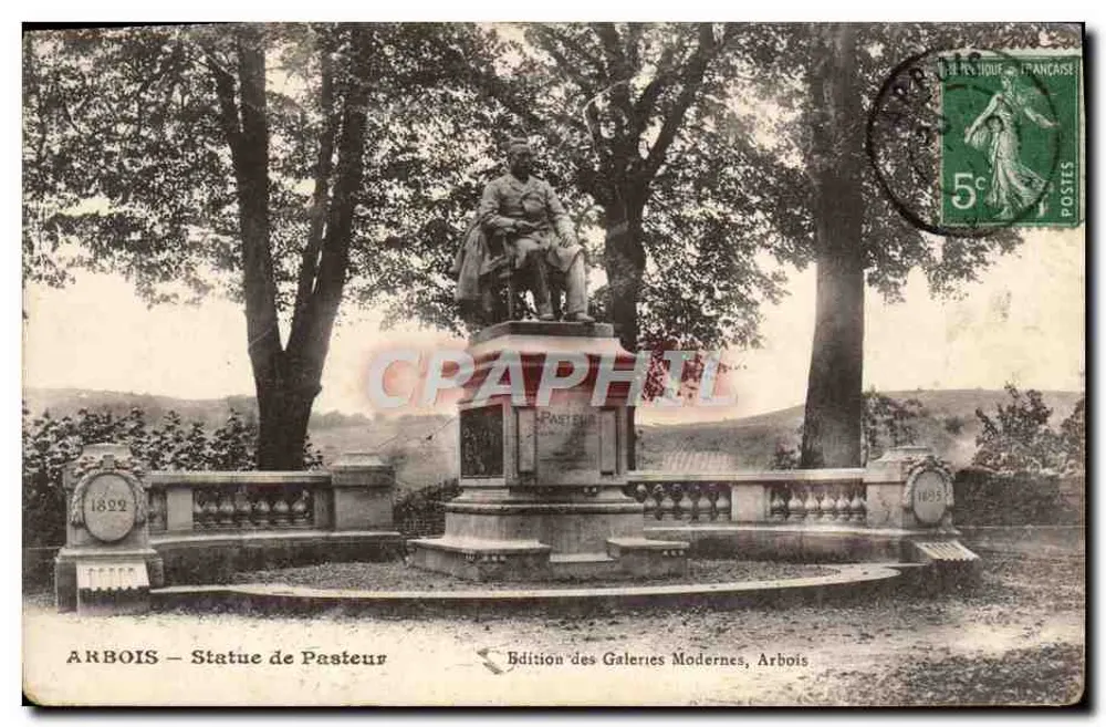Arbois – Estátua de Pasteur — Edição das Galerias Modernas, Arbois - Frente