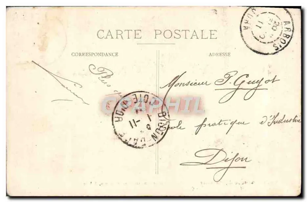 Arbois – Estátua de Pasteur — Edição das Galerias Modernas, Arbois - Verso