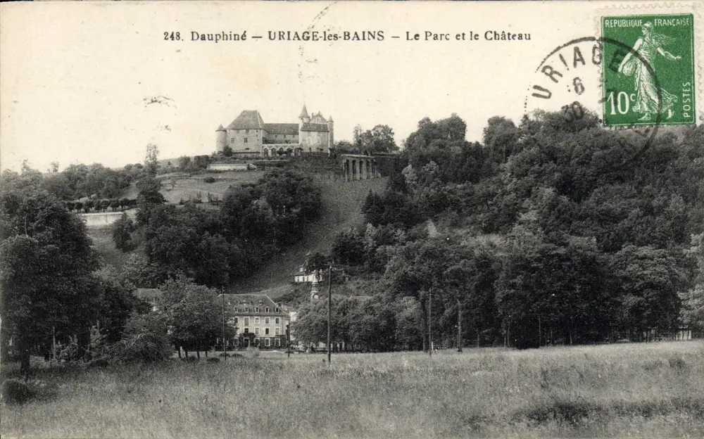 Uriage-les-Bains — O Parque e o Castelo — edição H. S. Grenoble, n°248 - Frente