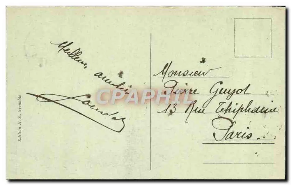 Uriage-les-Bains — O Parque e o Castelo — edição H. S. Grenoble, n°248 - Verso