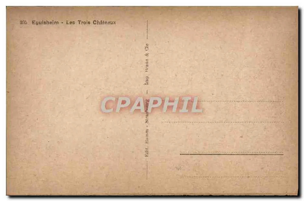 Eguisheim - As Três Casas Fortes — Editora: Imp. Braun & Cie, Strasbourg - Verso