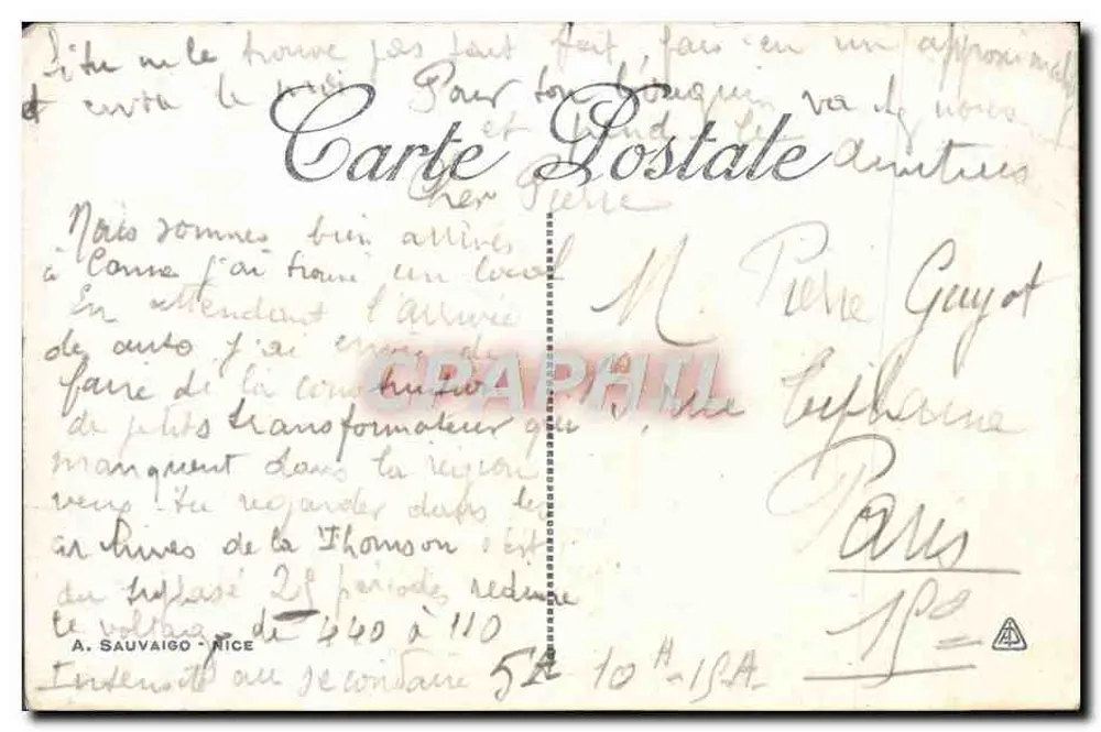 CANNES. Ansicht des Mont Chevalier und der Inseln. — ND. Phot. - Rückseite