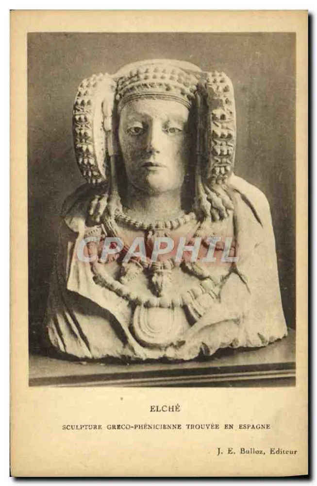 Griechisch-phönizische Statue, gefunden in Spanien — Elche — J. E. Bulloz, Verlag - Vorderseite
