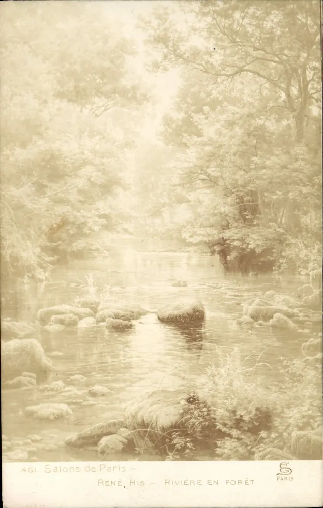Río en bosque — Salons de París — René His — n°461 - Anverso