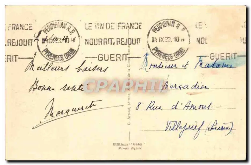 Perpignan - A Basse e o Canigou — Edições Gaby, n°2 - Verso
