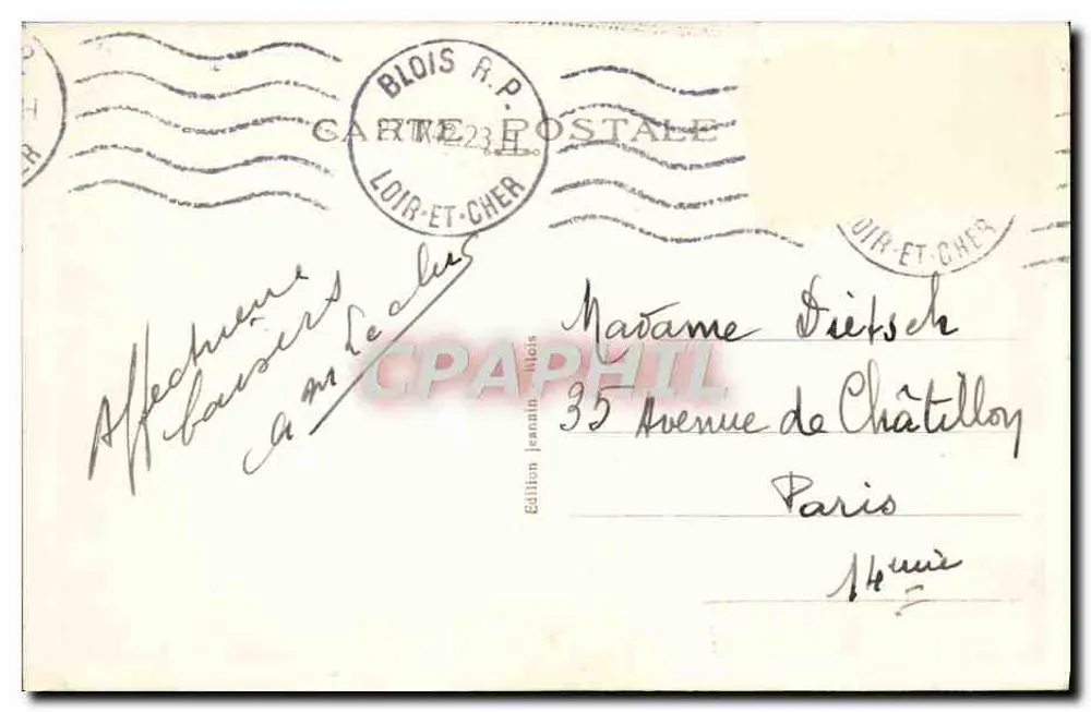 Blois (Loir-et-Cher) — Das Schloss — Saal der Generalversammlung — Edition J. Léon - Rückseite