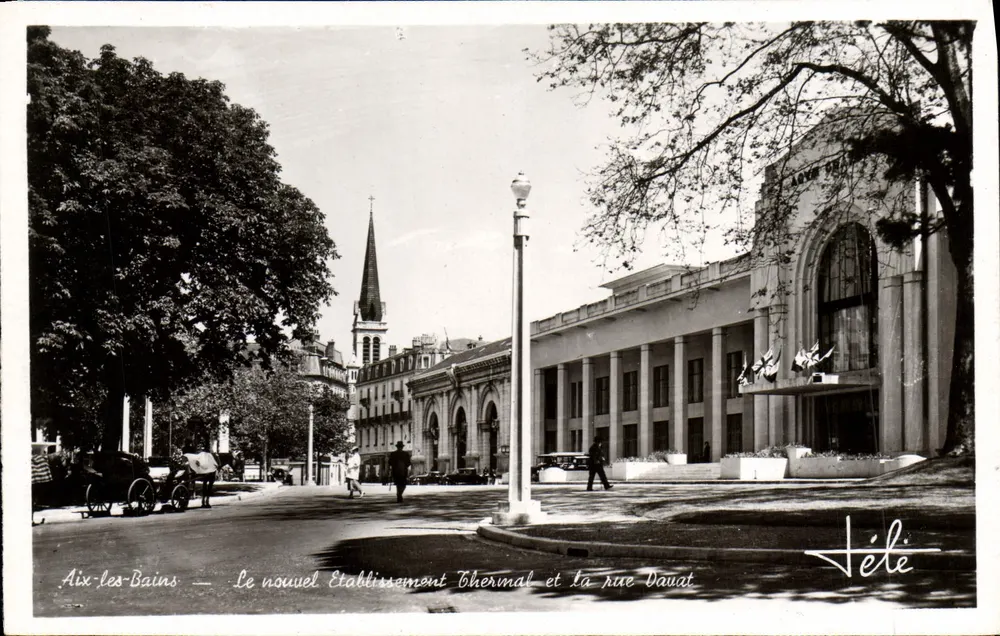 Aix-les-Bains — Das neue Thermalbad und die Straße Dauat — TÉLÉ-Photo Alfred-Boucher - Vorderseite