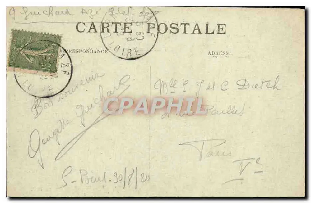 Castelo de Lamartine — Saint-Point — Lembranças de Lamartine - Verso