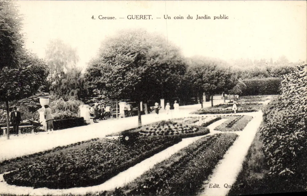 Gueret — Ein Eckchen des öffentlichen Gartens — Edit. Queret - Vorderseite