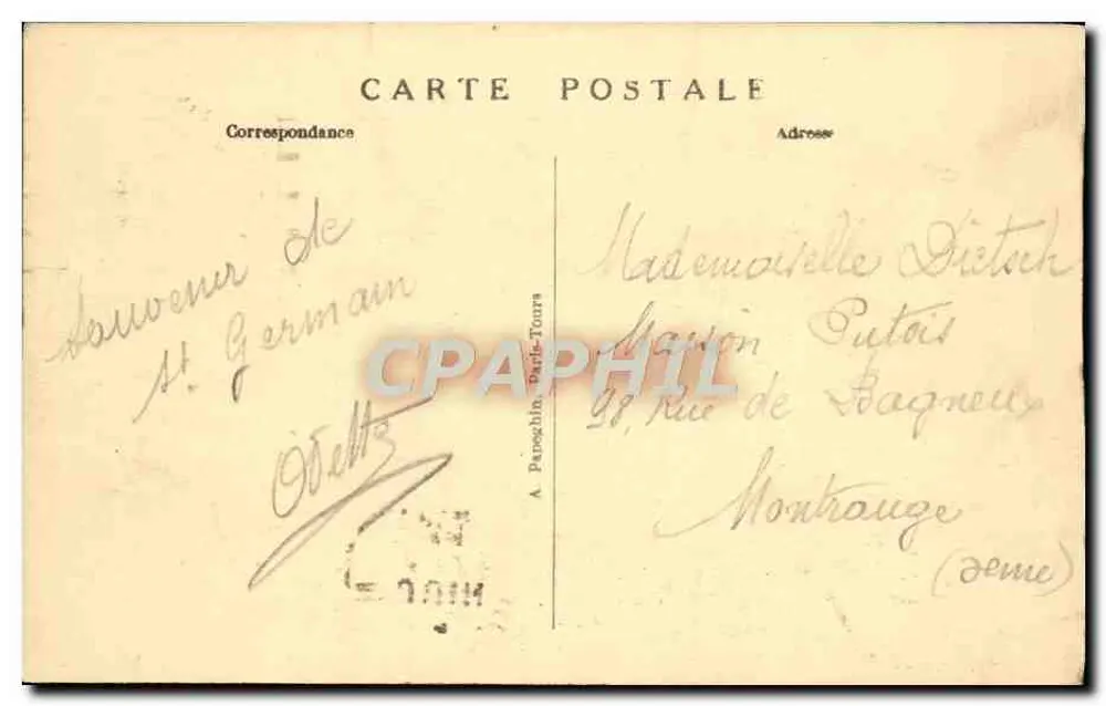 St-GERMAIN-en-LAYE (S.-et-O) — Ansicht des Parterres und der Perspektive der Avenue des Loges — A.P. - Rückseite