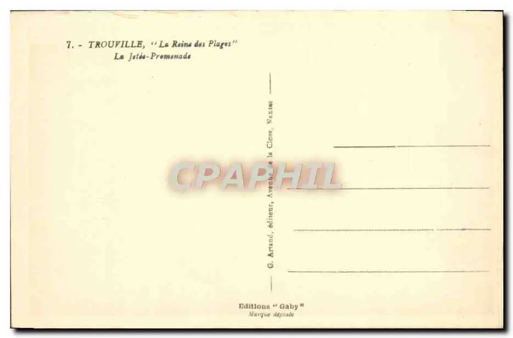 Trouville, 'Die Königin der Strände' — Die Mole-Promenade — Editions Gaby - Rückseite