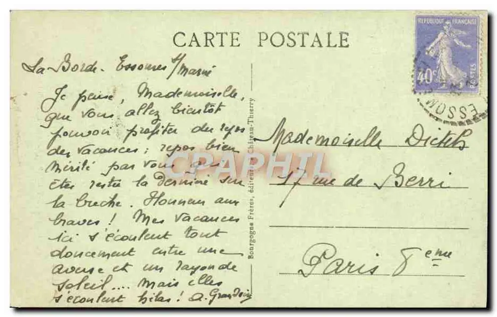 Castelo-Thierry (Aisne) — Igreja de São Crisóstomo — Editor J. B. n°25 - Verso