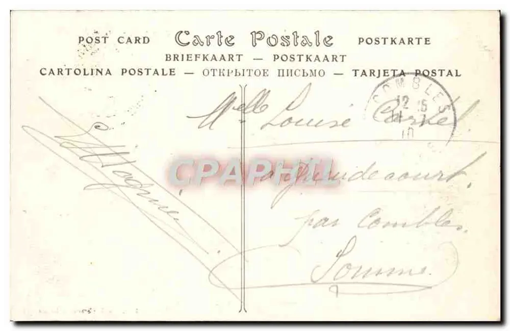 Reims — Vista geral tirada da Estação — L. Michaud, livreiro, Reims - Verso