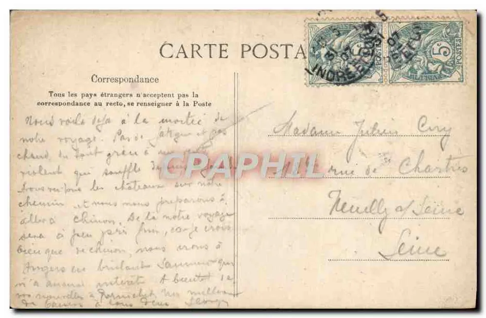 Tours — La Psalette — éditeur Pérical, Libraire, Tours, n°3 - Verso