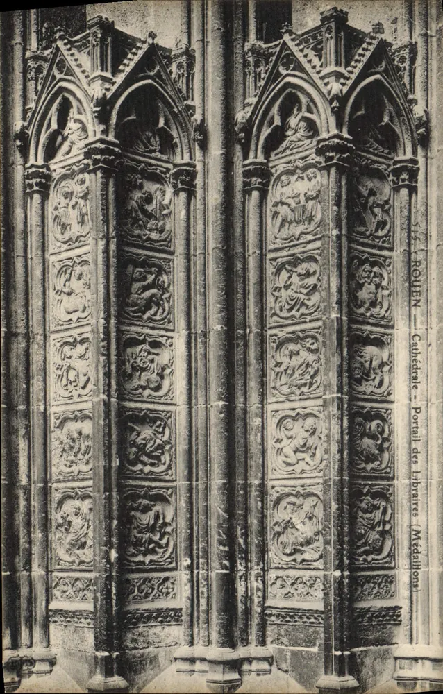 Rouen — Kathedrale — Portal der Buchhändler (Medaillons) - Vorderseite