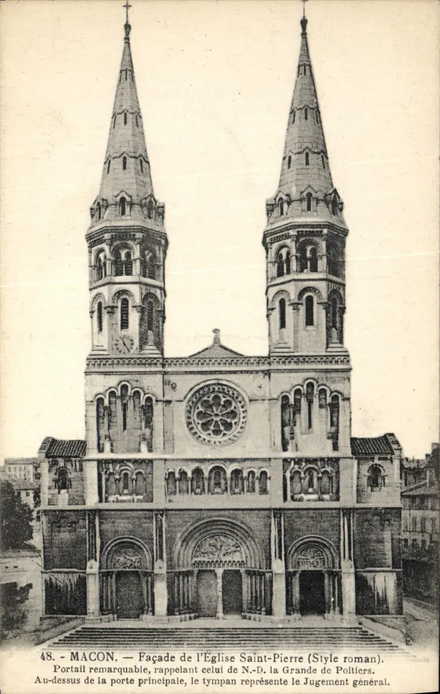 Mâcon — Facha da Igreja de São Pedro (Estilo romano) - Frente