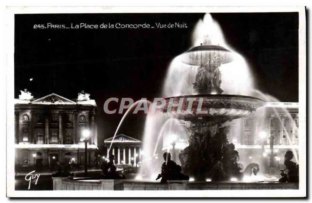 Paris — Place de la Concorde — Nachtansicht — Guy, Nr. 245 - Vorderseite