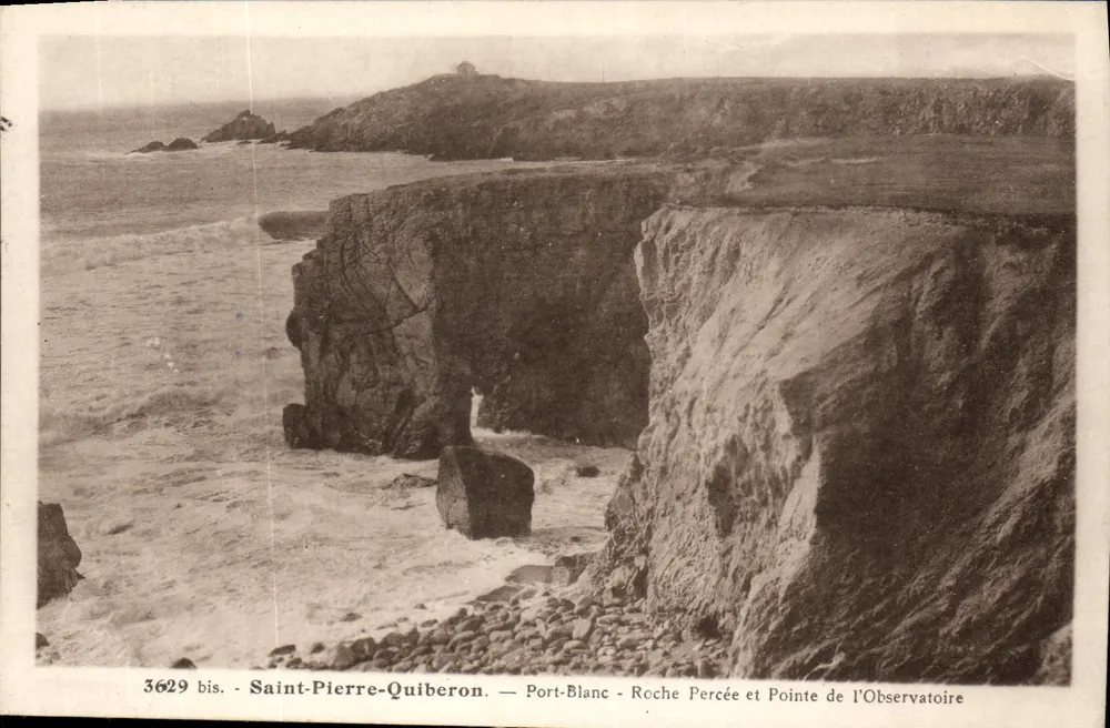 Saint-Pierre-Quiberon — Port-Blanc — Roche Percée und Pointe de l’Observatoire — Verleger Laurent-Né, n° 3629 bis - Vorderseite