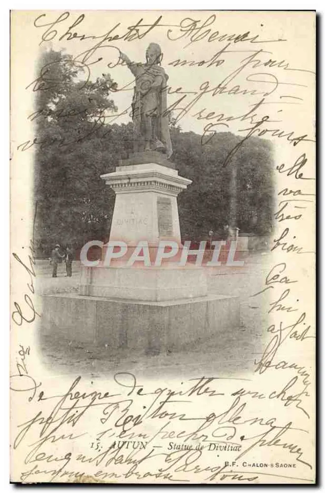 Autun — Estátua de Divitiae — B.F. Chalon-sur-Saône - Frente