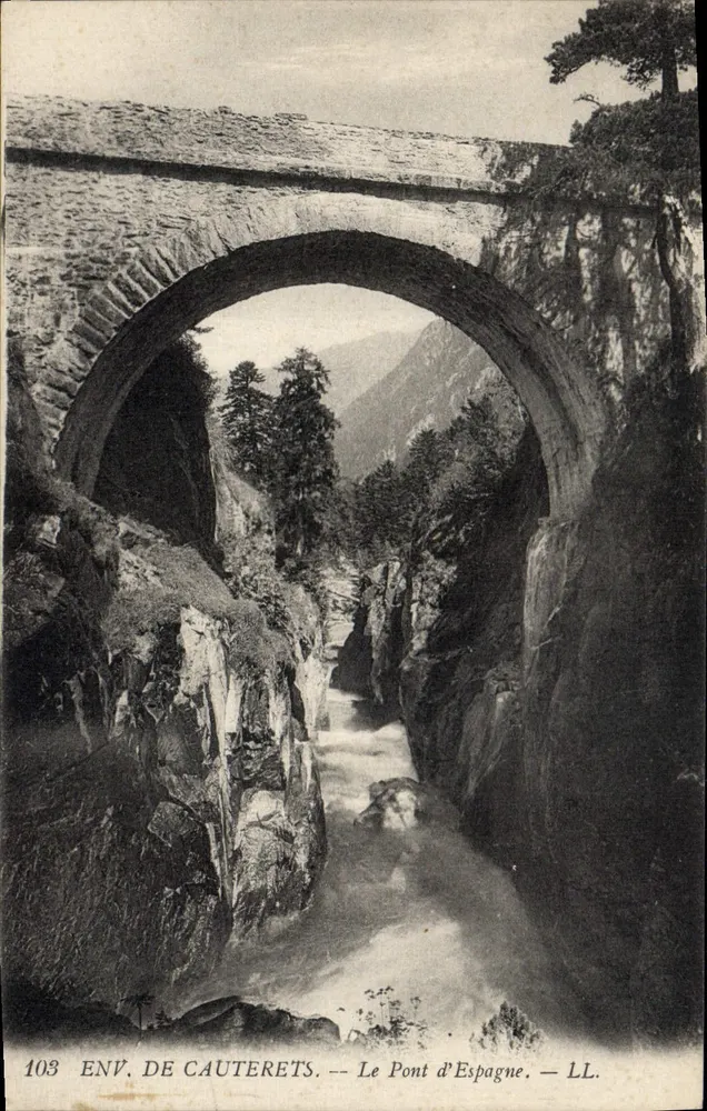 Env. de Cauterets — O Ponte da Espanha — LL. — N° 103 - Frente