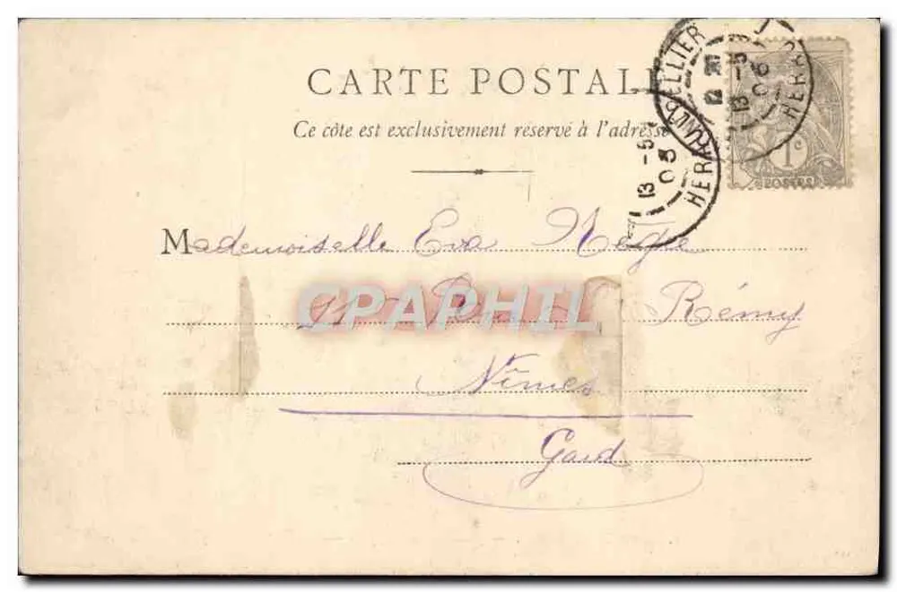 Montpellier — Jardin du Peyrou — Wasseruhr — B. F. Chalon-Saône - Rückseite