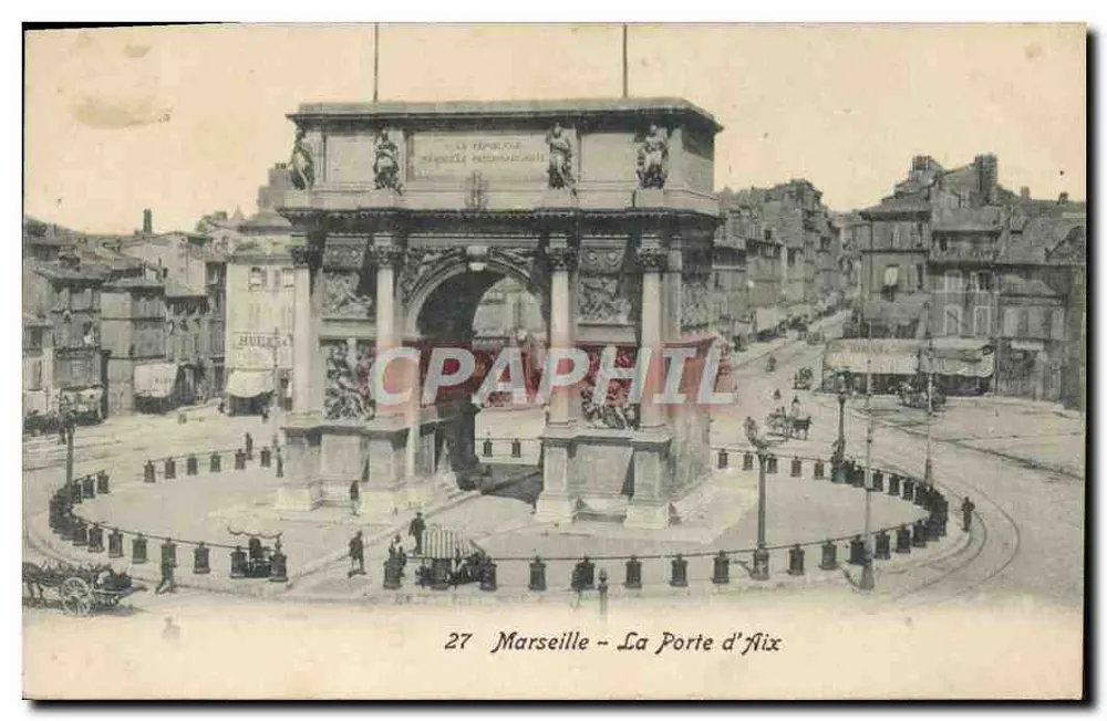 Marselha - A Porta de Aix — editor desconhecido, n° 27 - Frente
