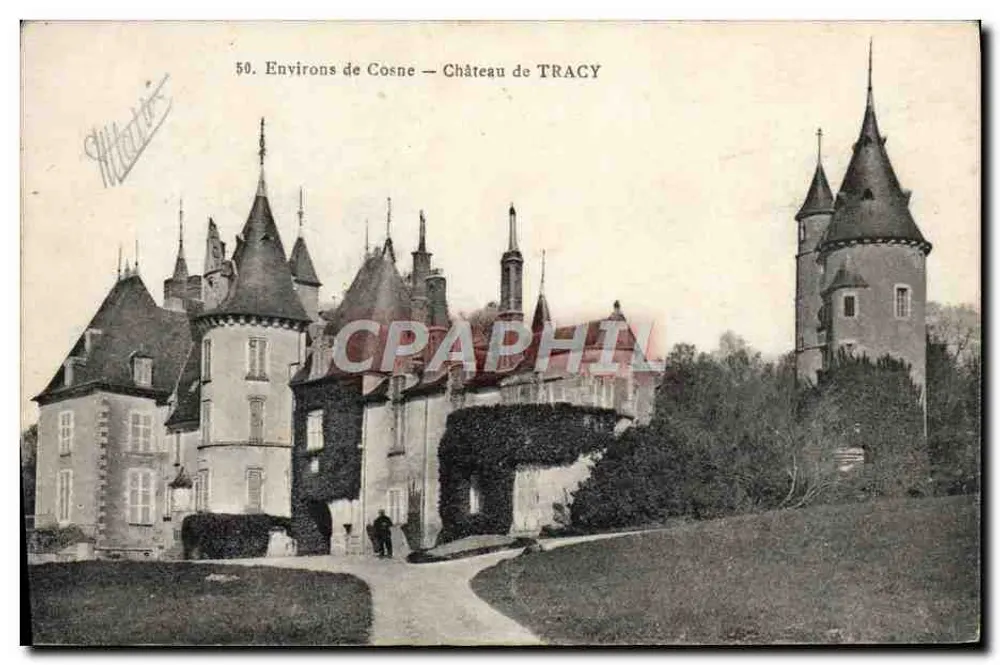 Cerca de Cosne — Castelo de TRACY — Editor Mathieu, n°50 - Frente