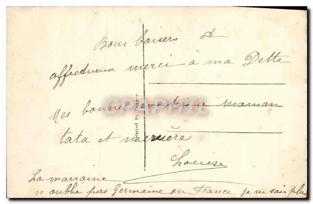 Kleine Mädchen mit Rosenstrauß — Bonnes caresses — DIX 1259/5 - Rückseite