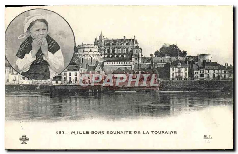 Schloss Tours — Tausend gute Wünsche aus der Touraine — M.T. n°583 - Vorderseite