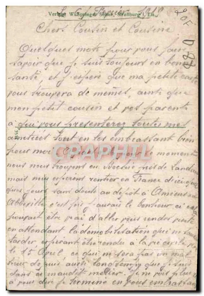 Diedolshausen und Ruine Gutenburg (Vogesen) — Schlachten 1914/16 — Ausgabe W. Springer, Straßburg - Rückseite