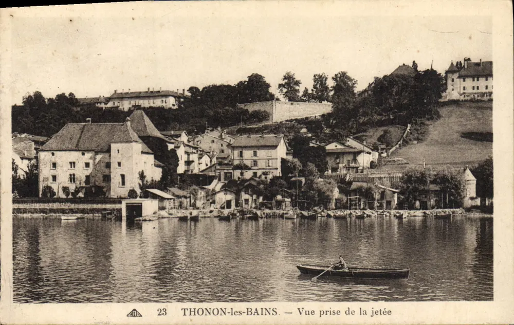Thonon-les-Bains — Vista tirada da ponte — Bilhete postal antigo n°23, editor C. des Arts Photographiques - Frente