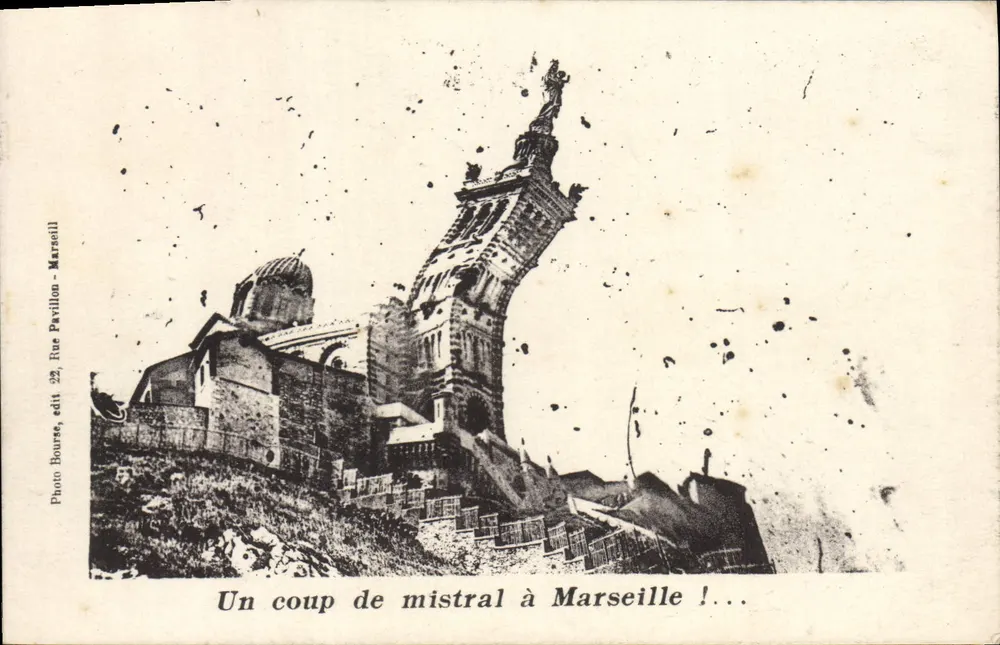 Een stoot mistral in Marseille !... — Foto Bourse, Rue Pavillon, Marseille - Voorkant