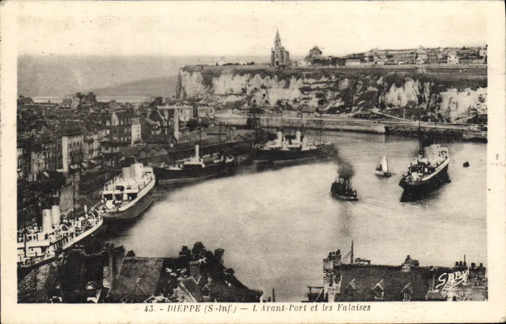 Dieppe (S-Inf.) — Ansicht des Hafens und der Klippen — G. Artaud, Gaby - Vorderseite