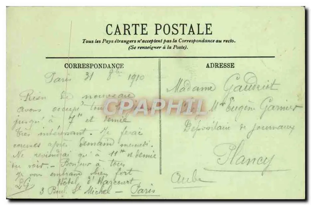 Paris (VIe) — Jardim do Luxembourg — LL. n°290 - Verso