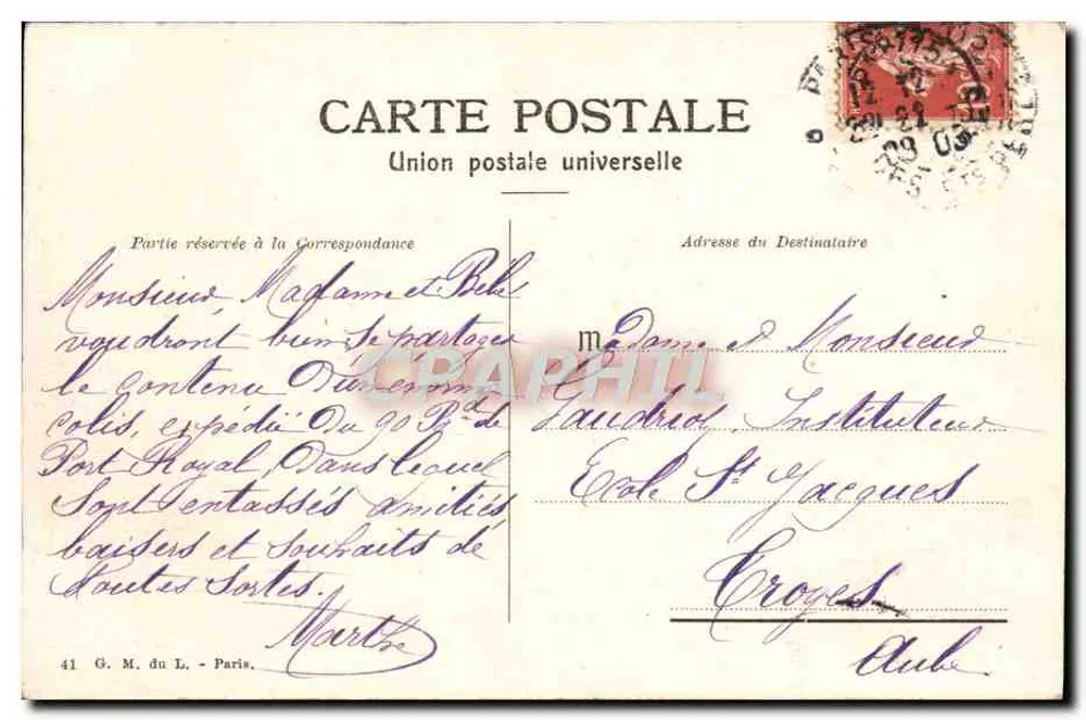 Paris - La Madeleine — editor desconhecido, número de série não visível - Verso