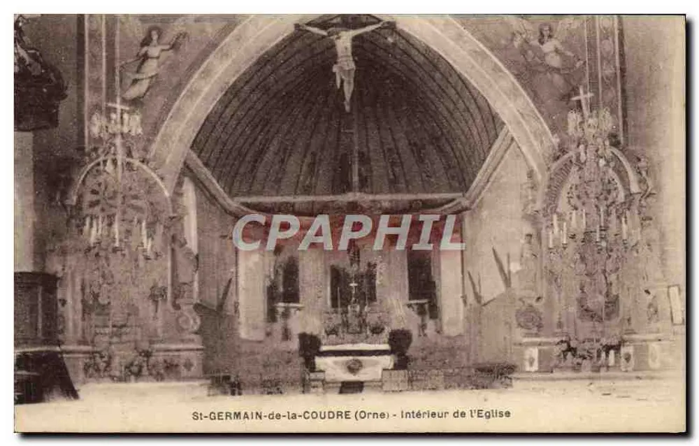 St-GERMAIN-de-la-CAUDRE (Orne) — Interior da Igreja — editor não identificado - Frente