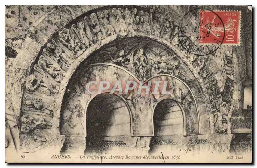 Angers — Das Präfekturgebäude, römische Arcaden entdeckt 1836 — ND Phot, Nr. 68 - Vorderseite