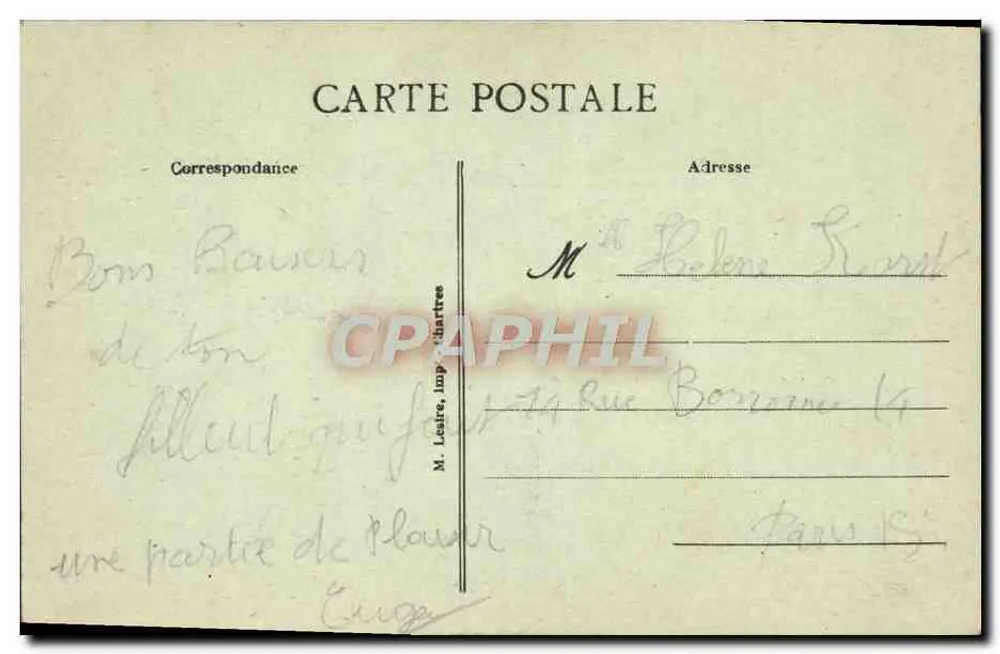 Chartres — Scalinate della Regina Berthe — M. Lesaire, impr. Chartres - Verso