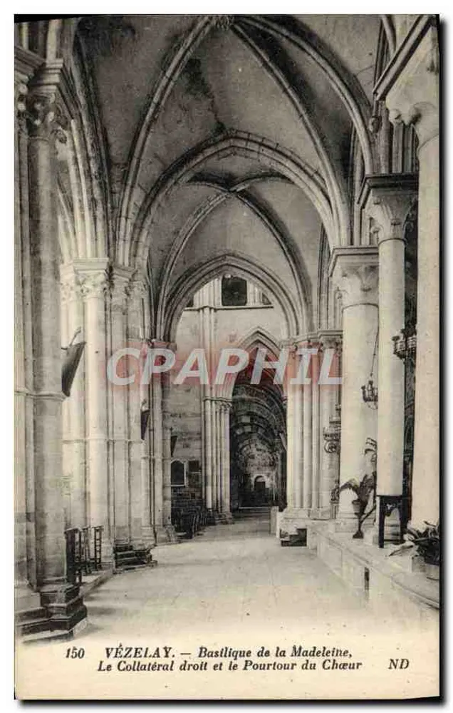 VÉZELAY — Basilika der Madeleine, Der rechte Querarm und der Chorflur — ND - Vorderseite